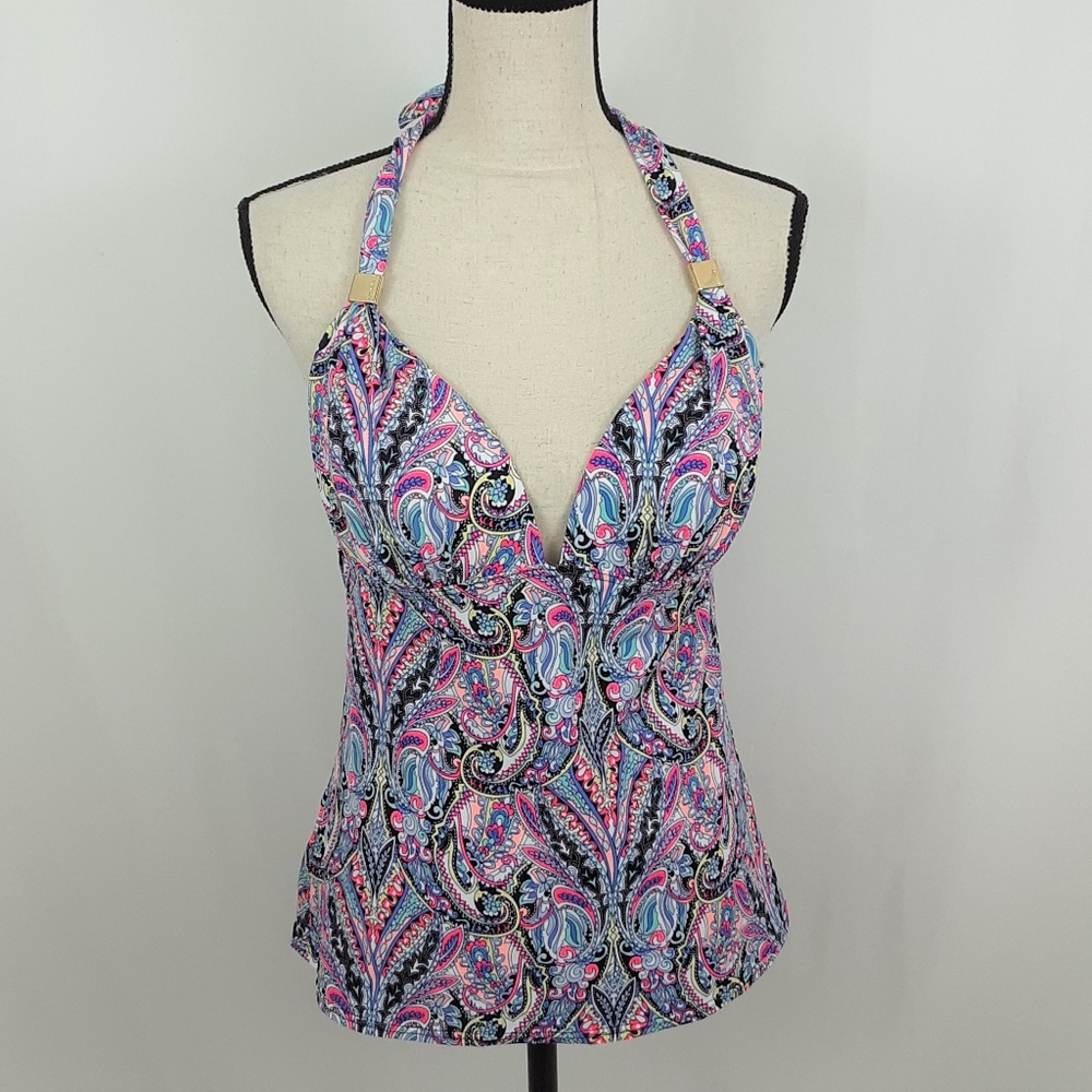 Victoria's Secret Tankini Top Paisley Halter L